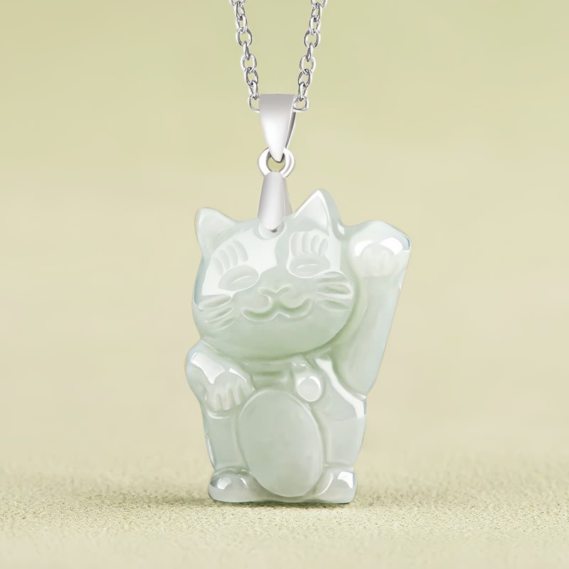 Jade Fortune Cat Prosperity Pendant Necklace Jade Fortune Cat Prosperity Pendant Necklace