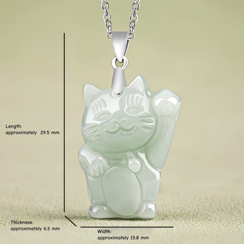 Jade Fortune Cat Prosperity Pendant Necklace Jade Fortune Cat Prosperity Pendant Necklace