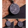 Natural Black Obsidian Taoism Strength Pendant Necklace Natural Black Obsidian Taoism Strength Pendant Necklace
