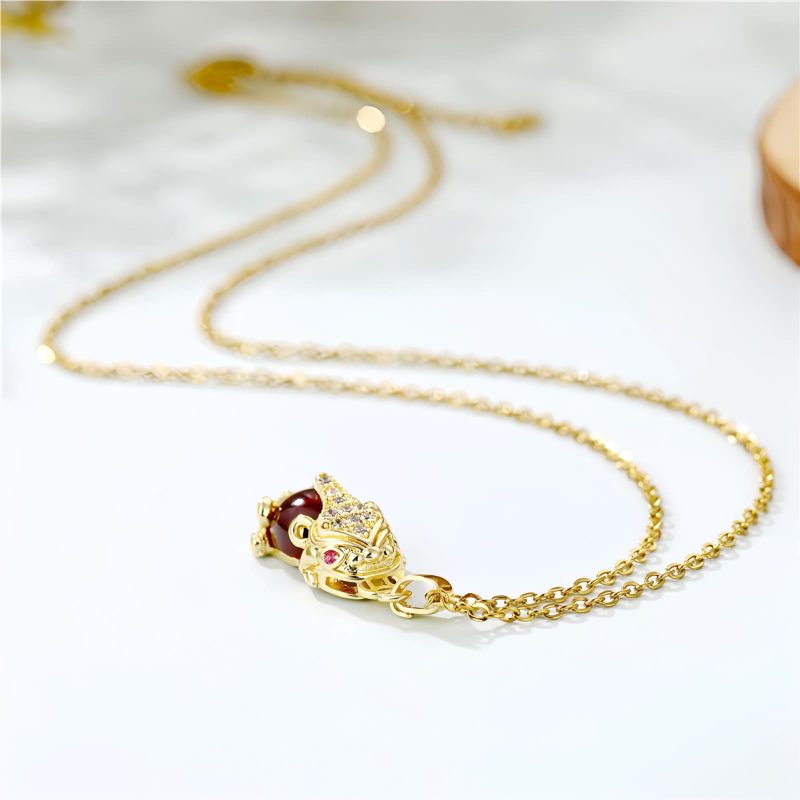Natural Garnet Pixiu Fortune Necklace Natural Garnet Pixiu Fortune Necklace