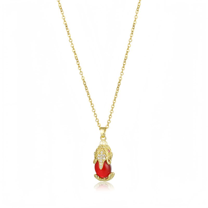 Natural Garnet Pixiu Fortune Necklace Natural Garnet Pixiu Fortune Necklace