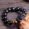 Natural Obsidian Pixiu Strength Protection Bracelet Natural Obsidian Pixiu Strength Protection Bracelet