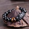 Natural Obsidian Pixiu Strength Protection Bracelet Natural Obsidian Pixiu Strength Protection Bracelet