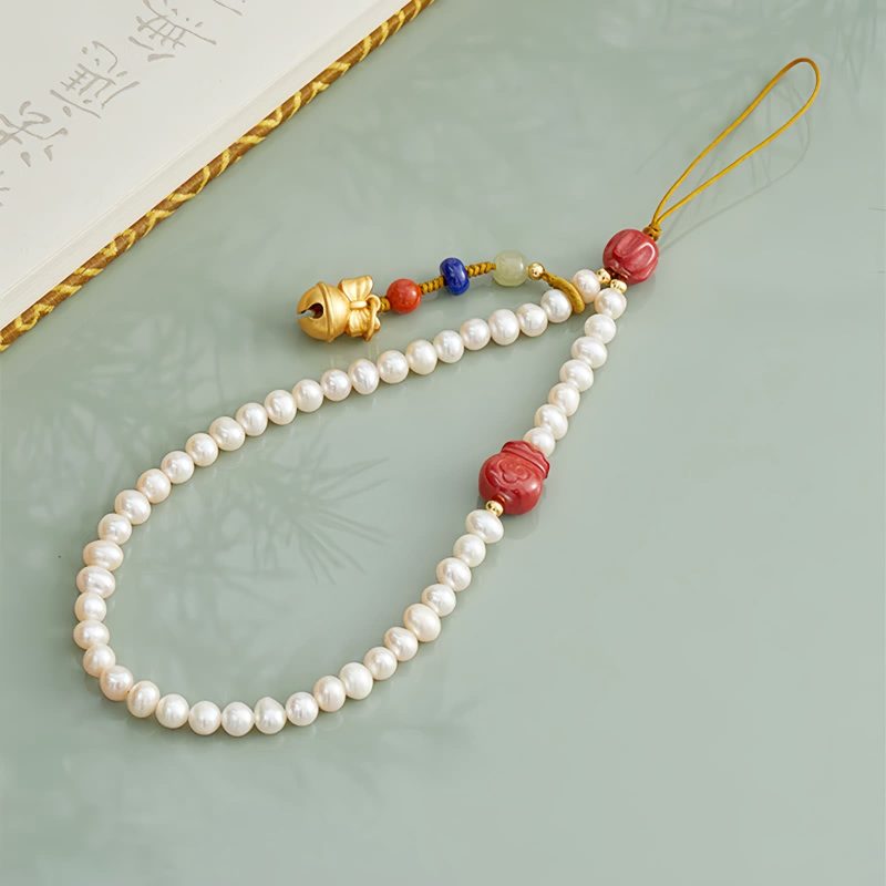 Natural Pearl Cinnabar Healing Phone Decoration Natural Pearl Cinnabar Healing Phone Decoration