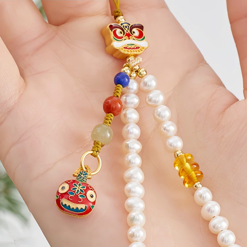 Natural Pearl Cinnabar Healing Phone Decoration Natural Pearl Cinnabar Healing Phone Decoration