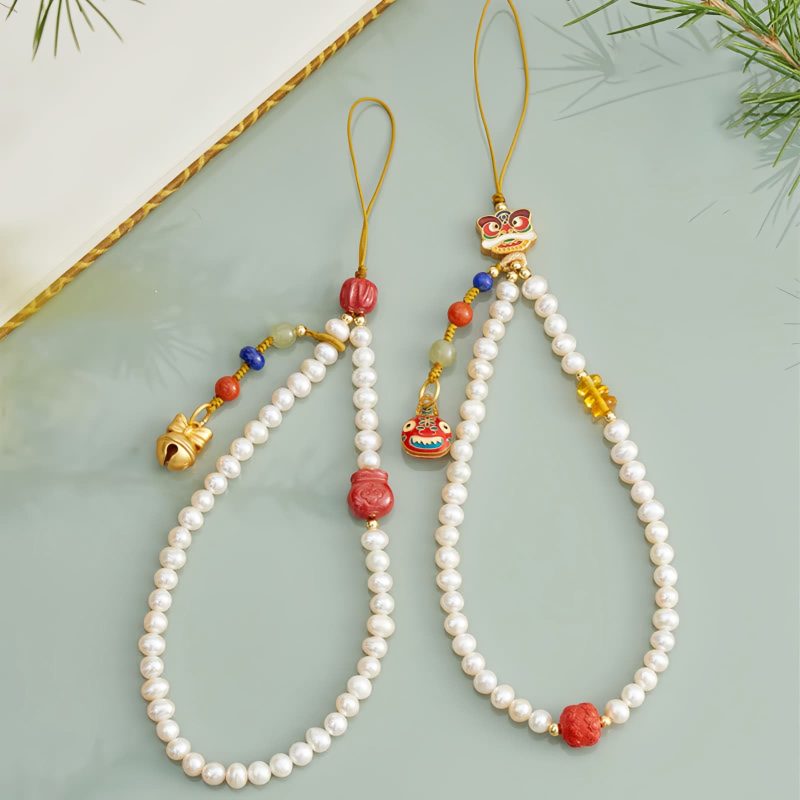 Natural Pearl Cinnabar Healing Phone Decoration Natural Pearl Cinnabar Healing Phone Decoration