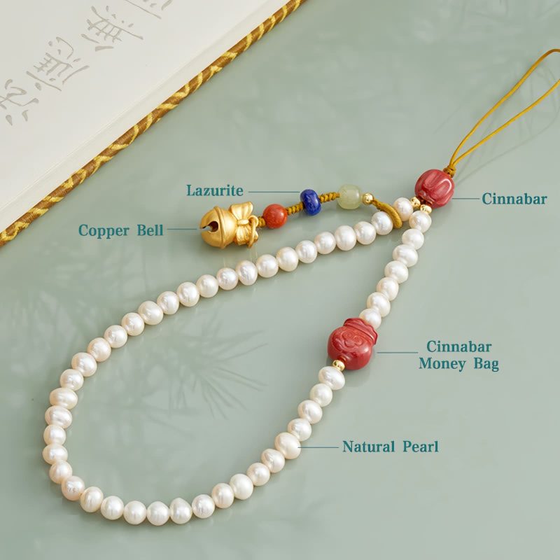 Natural Pearl Cinnabar Healing Phone Decoration Natural Pearl Cinnabar Healing Phone Decoration