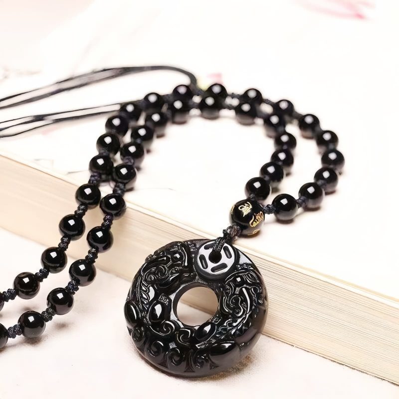 Obsidian Wealth Pixiu Pendant Necklace Obsidian Wealth Pixiu Pendant Necklace