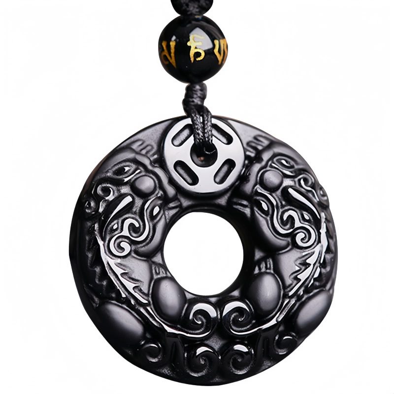 Obsidian Wealth Pixiu Pendant Necklace Obsidian Wealth Pixiu Pendant Necklace