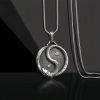Pure Tin Yin Yang Dragon Pendant Necklace Pure Tin Yin Yang Dragon Pendant Necklace