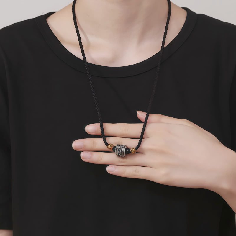 チベット 六字真言・貔貅(ヒキュウ) 銅製ネックレス Tibet Om Mani Padme Hum PiXiu Copper Necklace