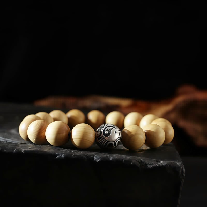 Tibet Peach Wood Cinnabar Bagua Wealth Bracelet Tibet Peach Wood Cinnabar Bagua Wealth Bracelet