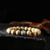 Tibet Peach Wood Cinnabar Bagua Wealth Bracelet Tibet Peach Wood Cinnabar Bagua Wealth Bracelet
