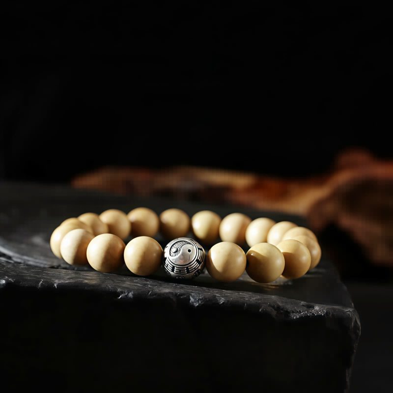 Tibet Peach Wood Cinnabar Bagua Wealth Bracelet Tibet Peach Wood Cinnabar Bagua Wealth Bracelet