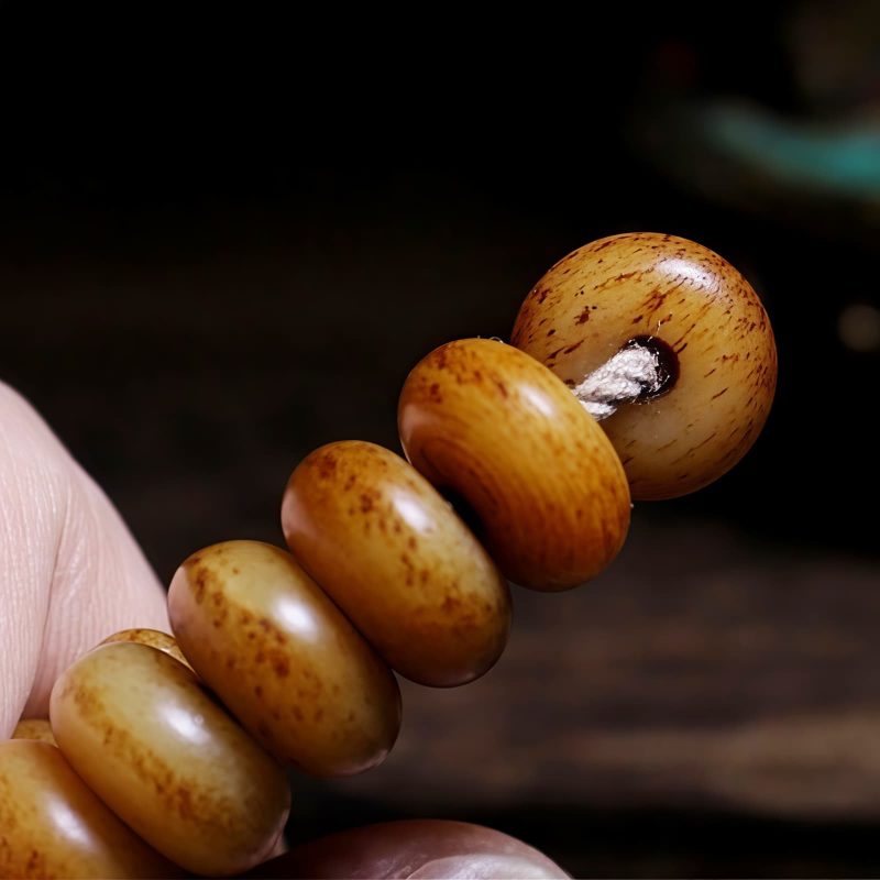 Pulsera Mala Tibetana de 108 Cuentas en Hueso de Yak, Dzi y PiXiu Tibetan 108 Mala Yak Bone Dzi PiXiu Bracelet