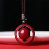 Tibetan Cinnabar Om Mani Padme Hum Pendant Necklace Tibetan Cinnabar Om Mani Padme Hum Pendant Necklace