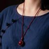 Tibetan Cinnabar Om Mani Padme Hum Pendant Necklace Tibetan Cinnabar Om Mani Padme Hum Pendant Necklace