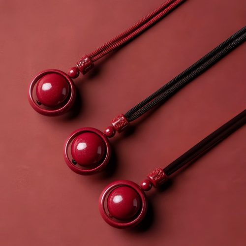 チベット産 辰砂（シナバー） 六字真言・貔貅 ペンダントネックレス