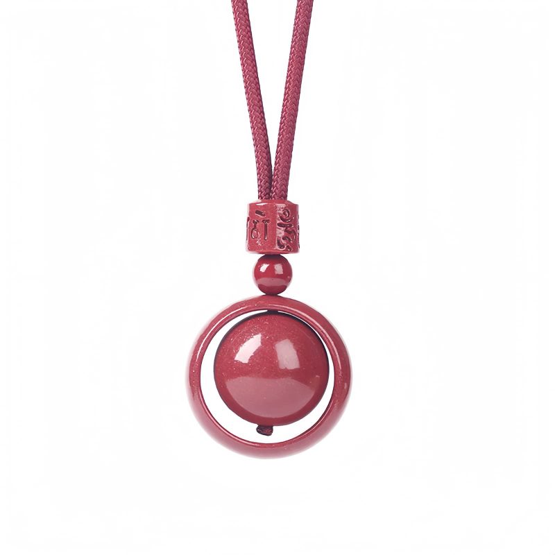 Tibetan Cinnabar Om Mani Padme Hum Pendant Necklace Tibetan Cinnabar Om Mani Padme Hum Pendant Necklace