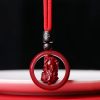 Tibetan Cinnabar Om Mani Padme Hum Pendant Necklace Tibetan Cinnabar Om Mani Padme Hum Pendant Necklace