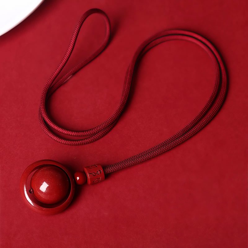 Tibetan Cinnabar Om Mani Padme Hum Pendant Necklace Tibetan Cinnabar Om Mani Padme Hum Pendant Necklace
