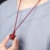 Tibetan Cinnabar Om Mani Padme Hum Pendant Necklace Tibetan Cinnabar Om Mani Padme Hum Pendant Necklace
