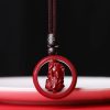 Tibetan Cinnabar Om Mani Padme Hum Pendant Necklace Tibetan Cinnabar Om Mani Padme Hum Pendant Necklace