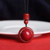 Tibetan Cinnabar Om Mani Padme Hum Pendant Necklace Tibetan Cinnabar Om Mani Padme Hum Pendant Necklace