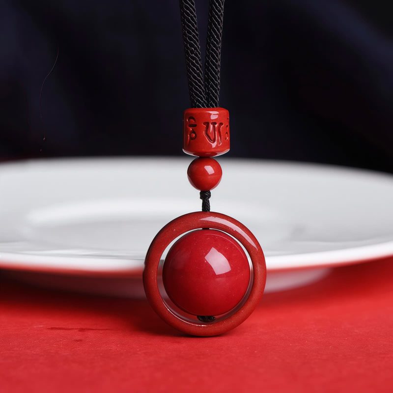 Tibetan Cinnabar Om Mani Padme Hum Pendant Necklace Tibetan Cinnabar Om Mani Padme Hum Pendant Necklace