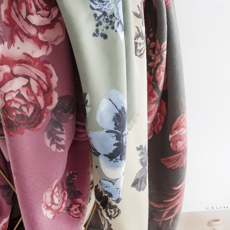 Tibetan Polyester Rose Print Shawl Tibetan Polyester Rose Print Shawl