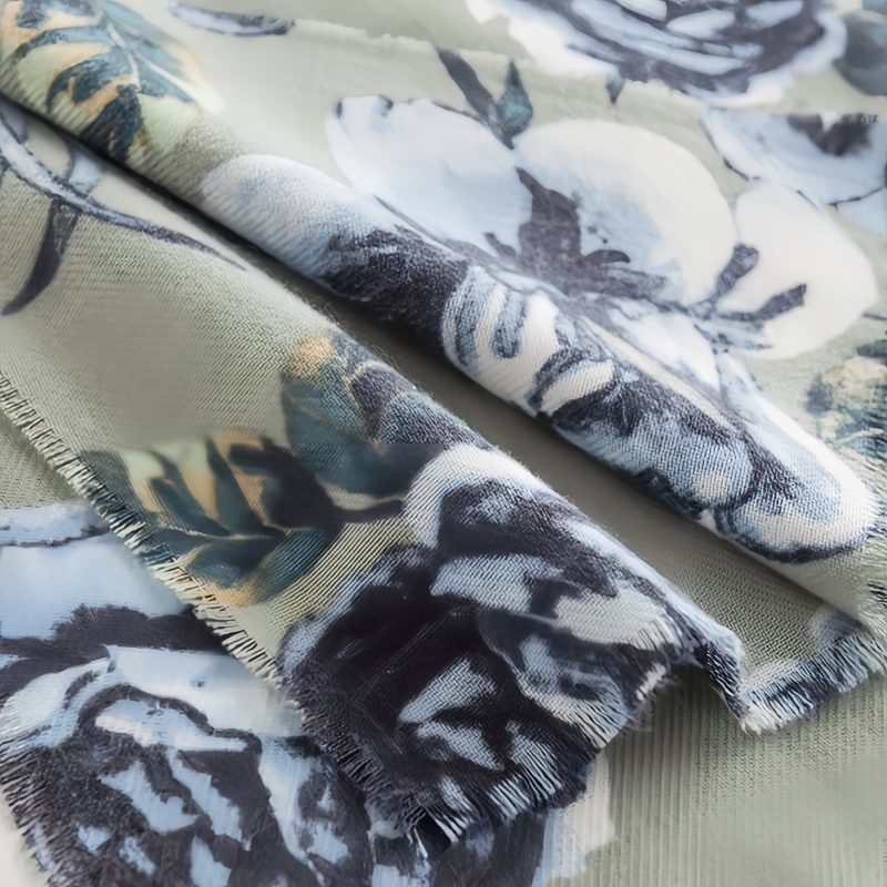 Tibetan Polyester Rose Print Shawl Tibetan Polyester Rose Print Shawl