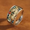 Tibetan Turquoise Red Agate PiXiu Protection Ring Tibetan Turquoise Red Agate PiXiu Protection Ring