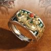 Tibetan Turquoise Red Agate PiXiu Protection Ring Tibetan Turquoise Red Agate PiXiu Protection Ring