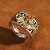 Tibetan Turquoise Red Agate PiXiu Protection Ring Tibetan Turquoise Red Agate PiXiu Protection Ring