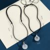 White Agate Pi Xiu Necklace with Sterling Silver and Sandalwood White Agate Pi Xiu Necklace with Sterling Silver and Sandalwood