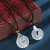 White Agate Pi Xiu Necklace with Sterling Silver and Sandalwood White Agate Pi Xiu Necklace with Sterling Silver and Sandalwood