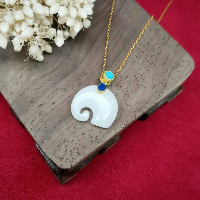 White Jade Elephant Luck Pendant Necklace White Jade Elephant Luck Pendant Necklace