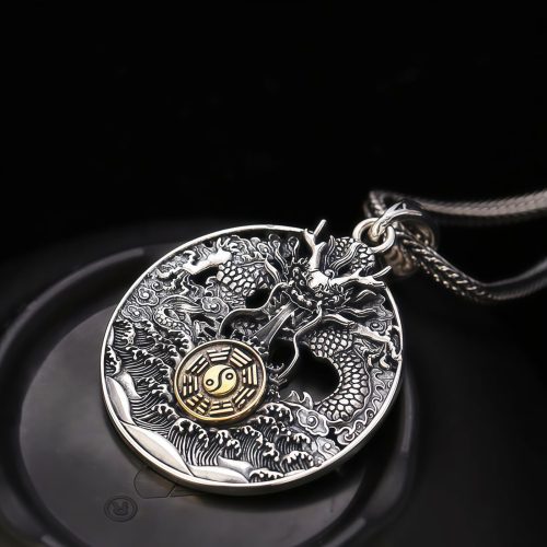 Collar con Colgante de Cobre Yin Yang y Bagua Collar con Colgante de Cobre Yin Yang y Bagua