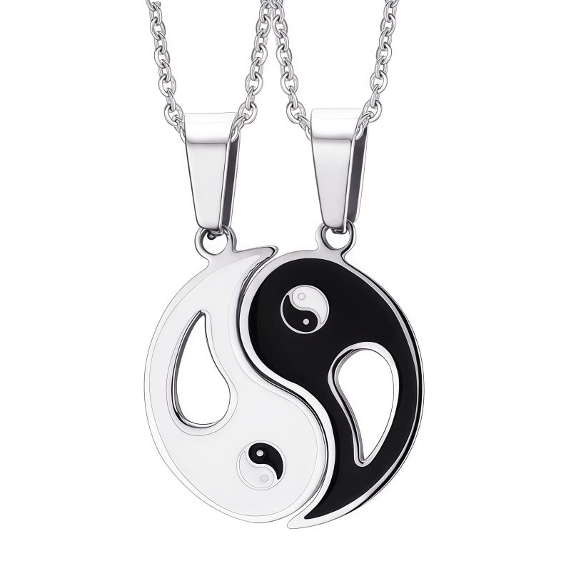 Yin Yang Alloy Couple Necklace Yin Yang Alloy Couple Necklace