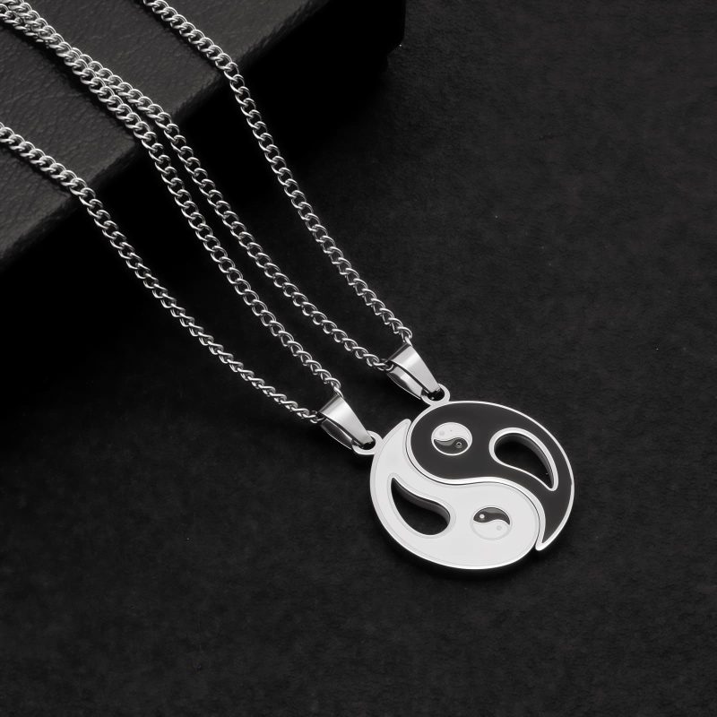 Yin Yang Alloy Couple Necklace Yin Yang Alloy Couple Necklace
