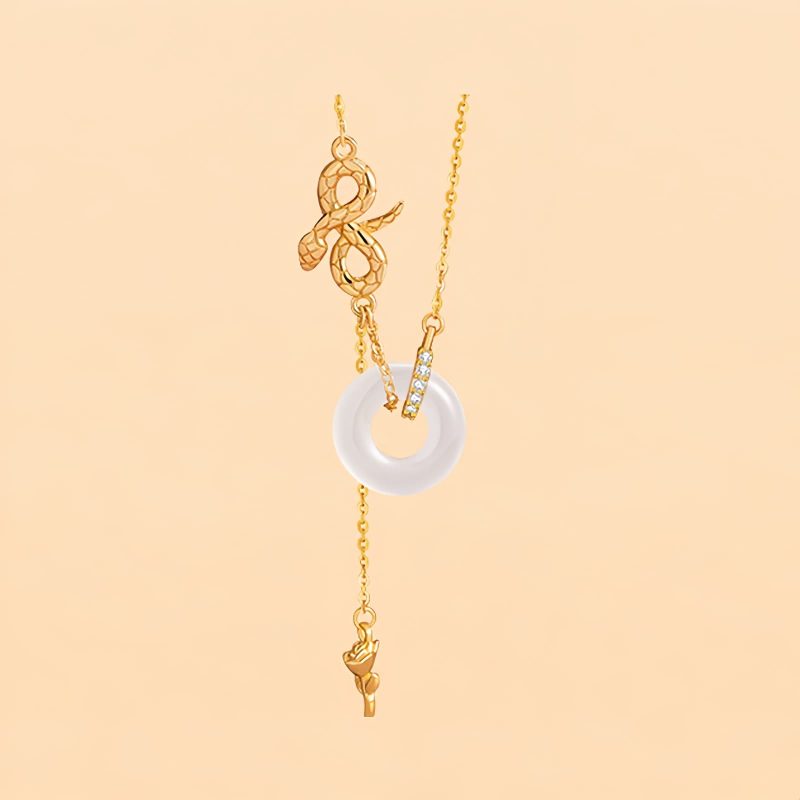925 Silver Chalcedony Snake Rose Harmony Necklace Pendant 925 Silver Chalcedony Snake Rose Harmony Necklace Pendant