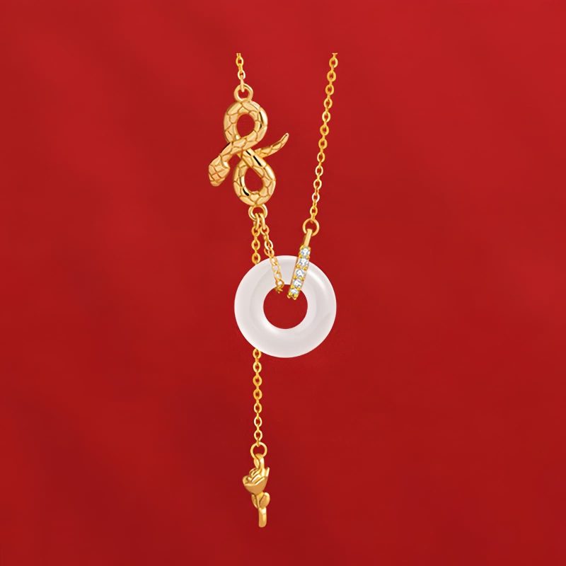 925 Silver Chalcedony Snake Rose Harmony Necklace Pendant 925 Silver Chalcedony Snake Rose Harmony Necklace Pendant