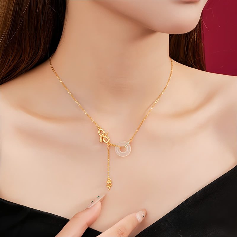 925 Silver Chalcedony Snake Rose Harmony Necklace Pendant 925 Silver Chalcedony Snake Rose Harmony Necklace Pendant