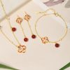 925 Silver Four Leaf Clover Koi Fish Wealth Set 925 Silver Four Leaf Clover Koi Fish Wealth Set