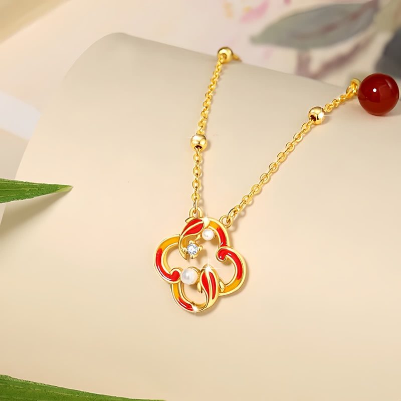 925 Silver Four Leaf Clover Koi Fish Wealth Set 925 Silver Four Leaf Clover Koi Fish Wealth Set