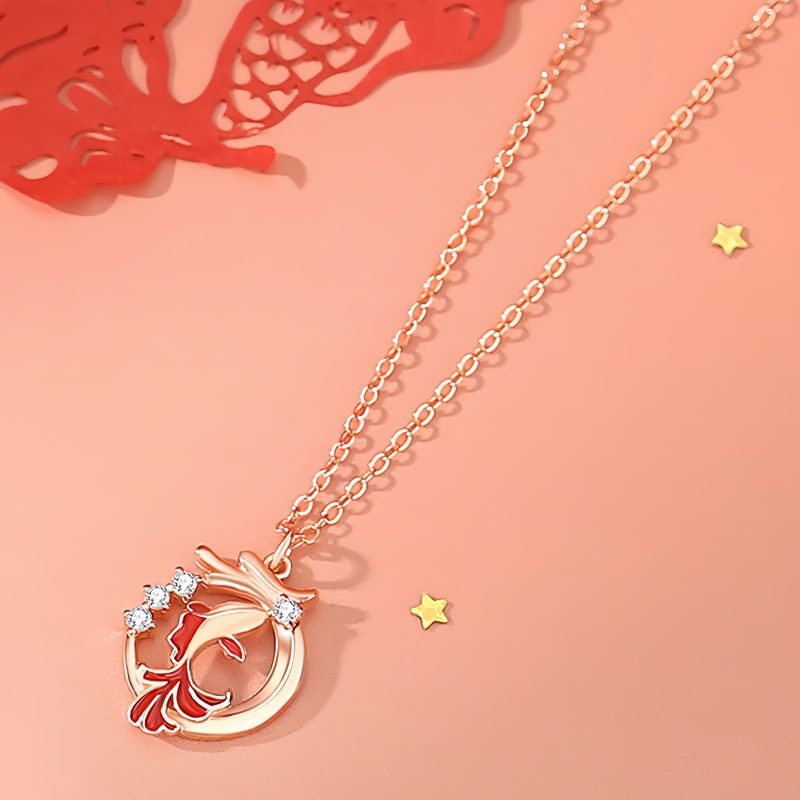 925 Silver Year of the Dragon Koi Fish Necklace 925 Silver Year of the Dragon Koi Fish Necklace