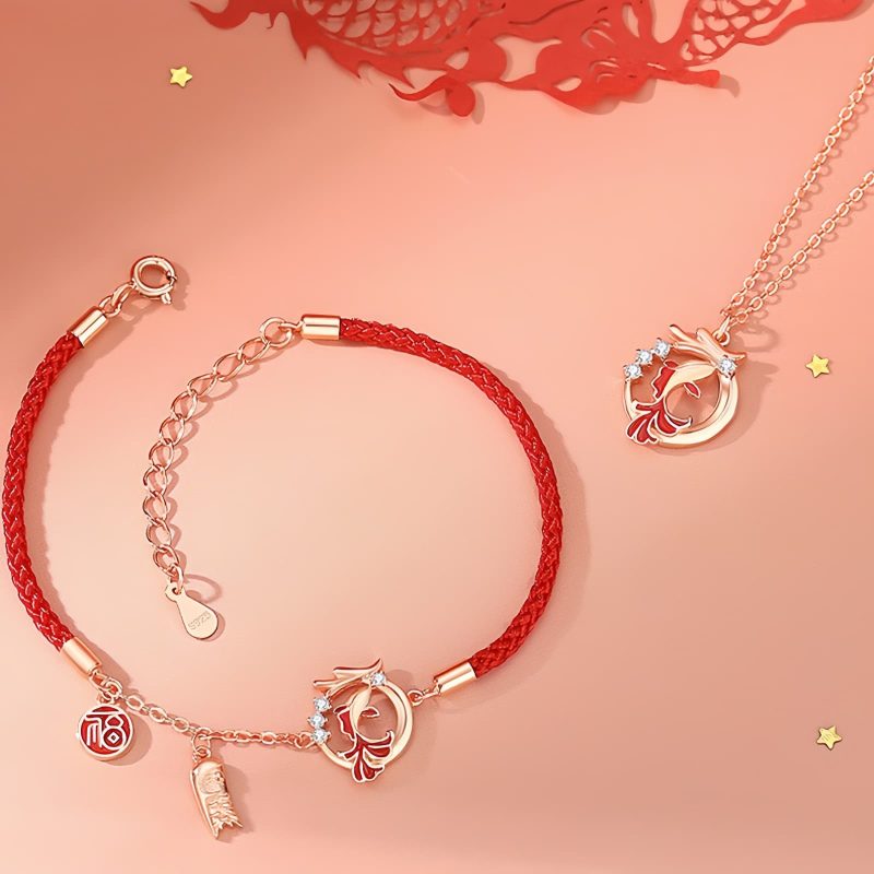 925 Silver Year of the Dragon Koi Fish Necklace 925 Silver Year of the Dragon Koi Fish Necklace