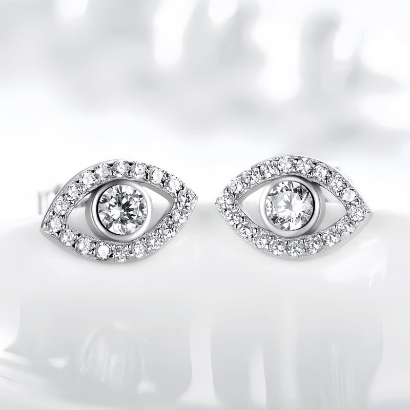 Pendientes de Protección Ojo Turco en Plata de Ley 925 925 Silver Evil Eye Amulet Protection Earrings