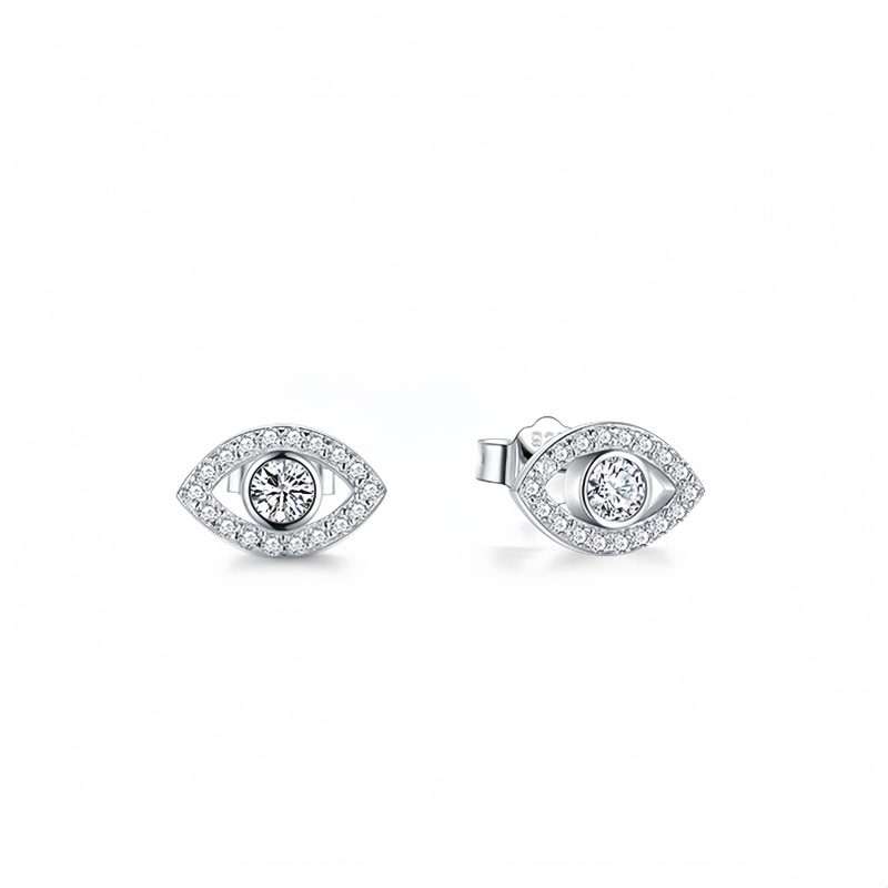 Pendientes de Protección Ojo Turco en Plata de Ley 925 925 Silver Evil Eye Amulet Protection Earrings