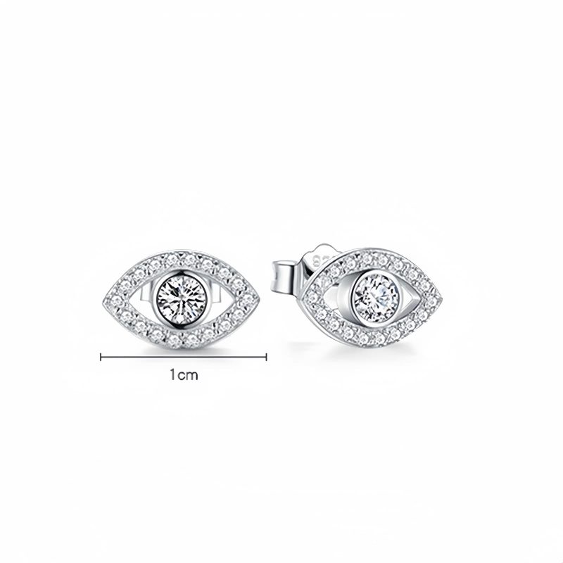 Pendientes de Protección Ojo Turco en Plata de Ley 925 925 Silver Evil Eye Amulet Protection Earrings